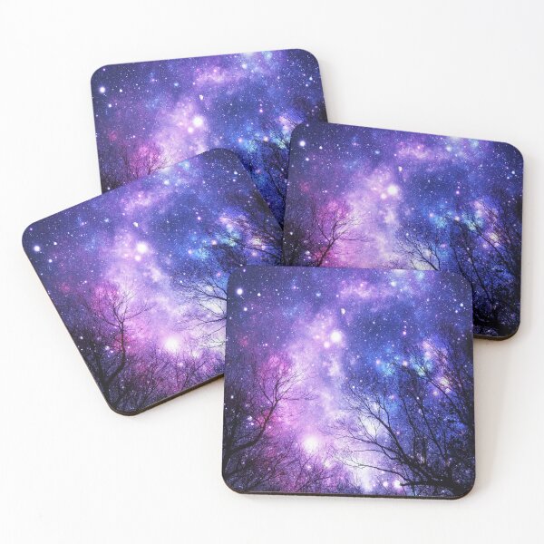 Item preview, Black Trees Purple Blue Space designed and sold by 2sweetsDesign.