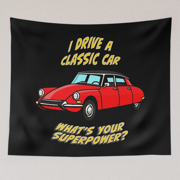Item preview, Classic Citroen DS19 Cartoon – I Drive a Classic Car Superpower Design designed and sold by Michael van der Hoorn.