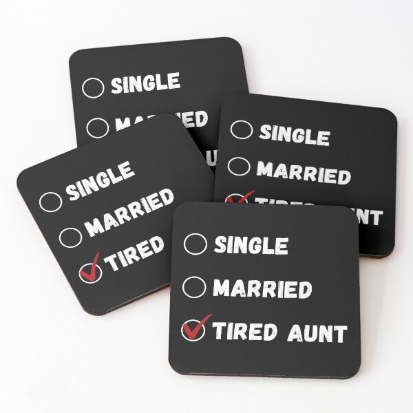 Item preview, Single Married Tired Aunt, Funny Aunt Shirt designed and sold by Sleepy Cat Design.