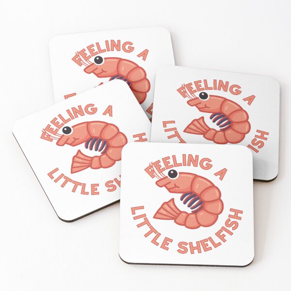 Item preview, Feeling a Little Shelfish – Funny Shrimp Pun Design designed and sold by CanSparkleArt.
