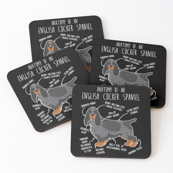 Item preview, Blue Roan and Tan English Cocker Spaniel Dog Anatomy designed and sold by Clara Hollins.
