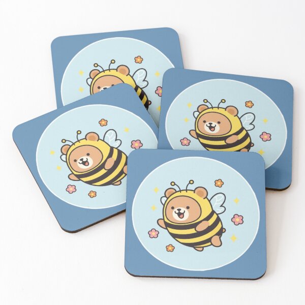 Item preview, Cute Bee Bear Flying with Flowers | Kawaii Bumblebear Sticker designed and sold by EverMuse_0_0.
