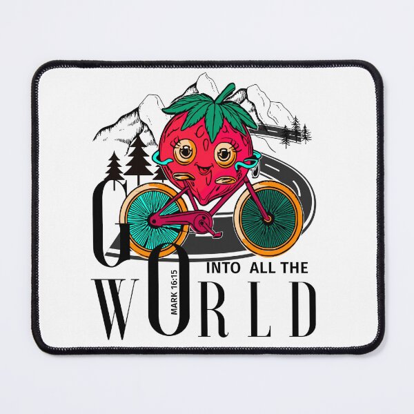 Item preview, Berry Biker Faith Tee – “Go Into All the World” Mark 16:15 | Christian Cycling Shirt designed and sold by jteart.