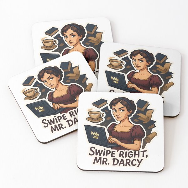 Item preview, Jane Austen – “Swipe Right, Mr. Darcy” Funny Sticker designed and sold by Cheerioza.