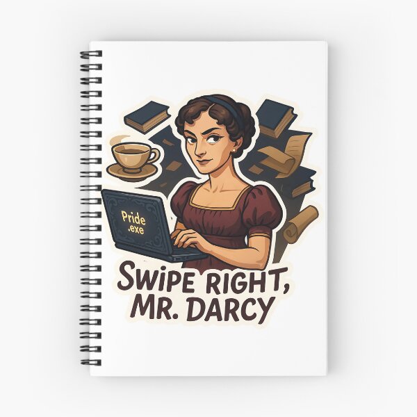 Item preview, Jane Austen – “Swipe Right, Mr. Darcy” Funny Sticker designed and sold by Cheerioza.