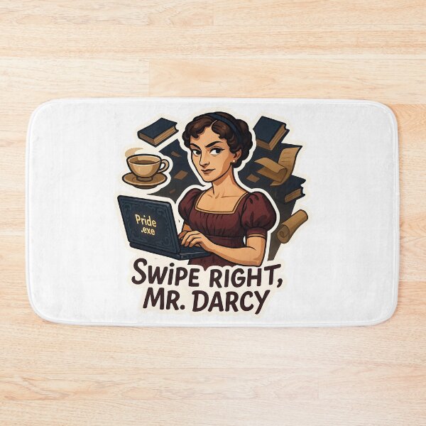 Item preview, Jane Austen – “Swipe Right, Mr. Darcy” Funny Sticker designed and sold by Cheerioza.