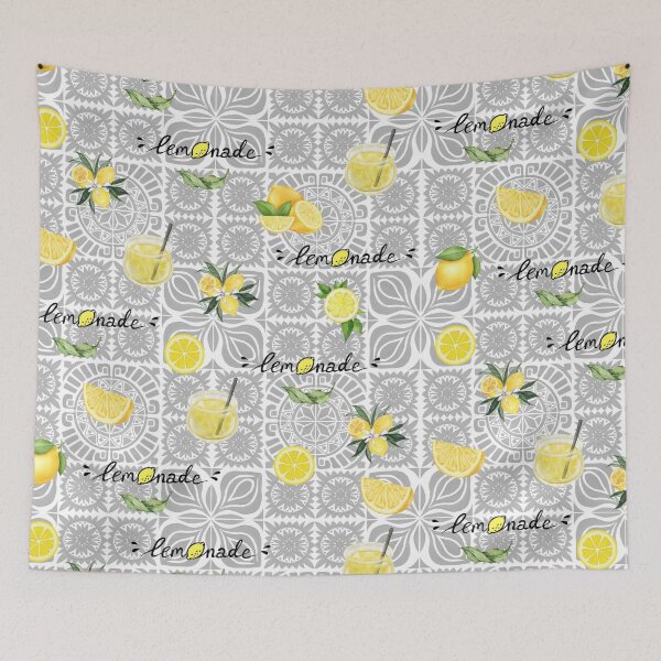 Item preview, Lemons Pattern on a Grey Tile Design designed and sold by AlinaSCorner.