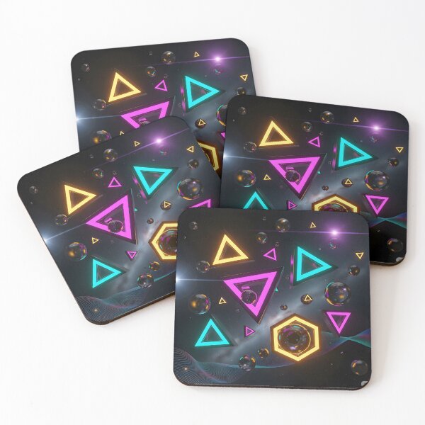 Item preview, Cosmic Geometry – Futuristic Neon Abstract designed and sold by Cullinan Art.