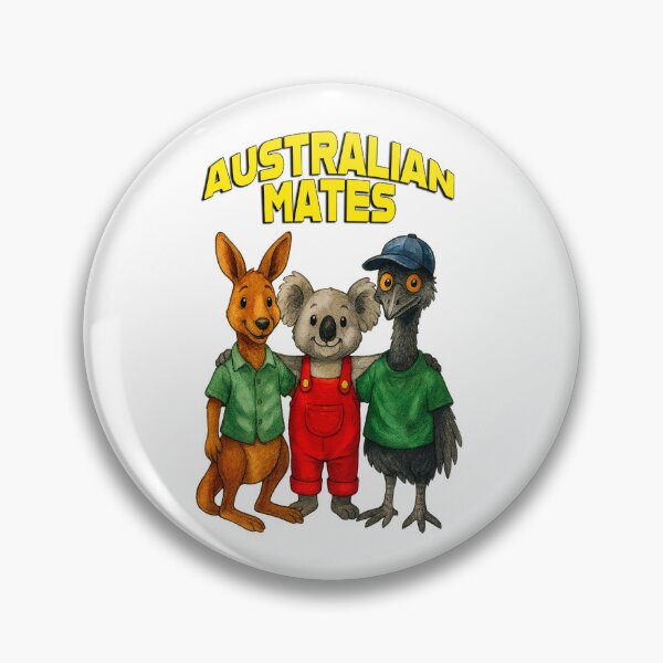 Item preview, Australian Mates – Cute Cartoon Kangaroo, Koala and Emu in Aussie Outfits designed and sold by Michael van der Hoorn.