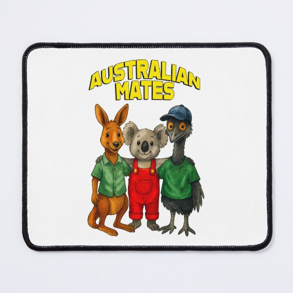 Item preview, Australian Mates – Cute Cartoon Kangaroo, Koala and Emu in Aussie Outfits designed and sold by Michael van der Hoorn.