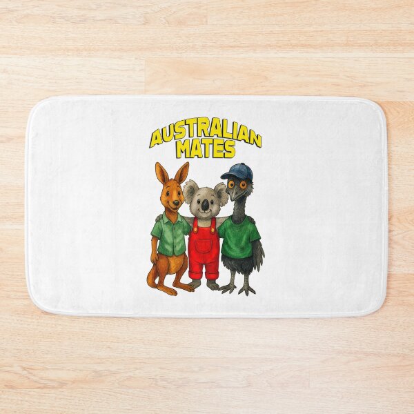 Item preview, Australian Mates – Cute Cartoon Kangaroo, Koala and Emu in Aussie Outfits designed and sold by Michael van der Hoorn.