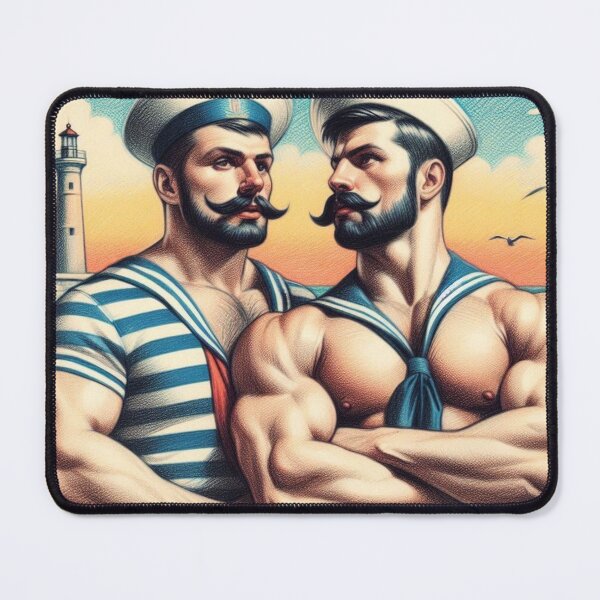 Item preview, 1920s French Vintage Gay Sailors Ahoy Gay Pride Graphic Design designed and sold by ItsAKinkThing.