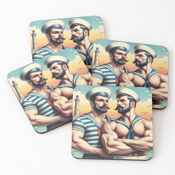 Item preview, 1920s French Vintage Gay Sailors Ahoy Gay Pride Graphic Design designed and sold by ItsAKinkThing.