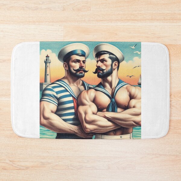 Item preview, 1920s French Vintage Gay Sailors Ahoy Gay Pride Graphic Design designed and sold by ItsAKinkThing.