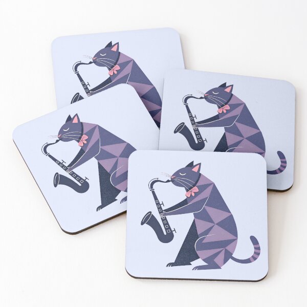 Item preview, Jazz Cat – Minimalist Geometric Musician Illustration designed and sold by enly shop.