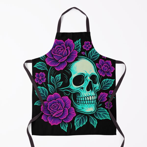 Item preview, Neon Bloom – Skull in Roses designed and sold by ArcadiaSilence.