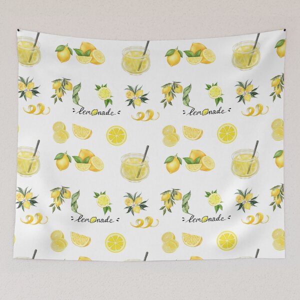 Item preview, Lemons, slices of lemons and lemonade pattern designed and sold by AlinaSCorner.