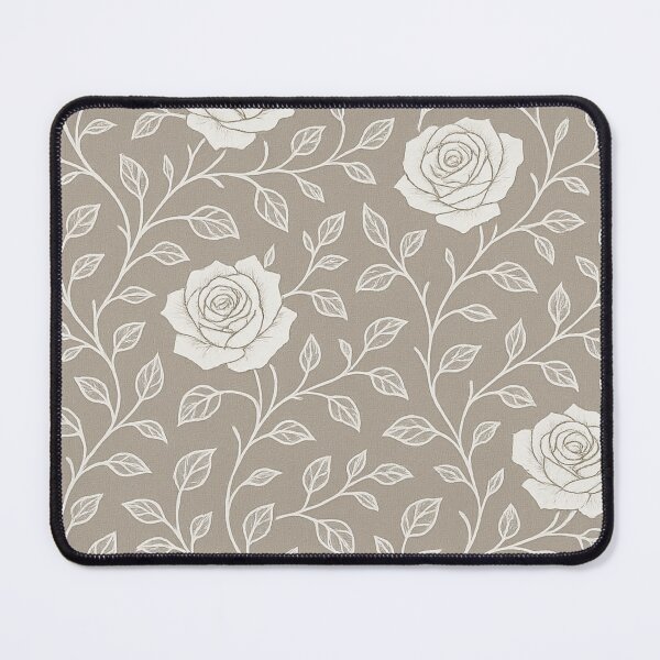 Item preview, Seamless white roses, vines, and leaves pattern designed and sold by optimusprime39.