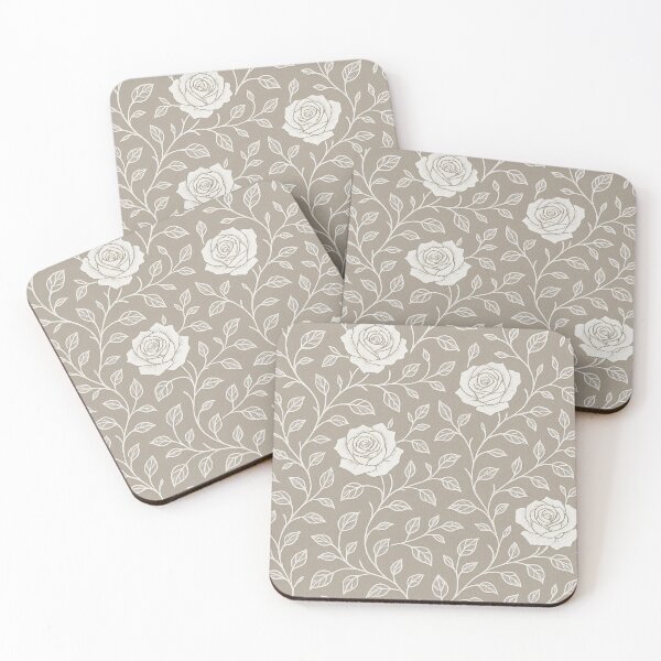 Item preview, Seamless white roses, vines, and leaves pattern designed and sold by optimusprime39.