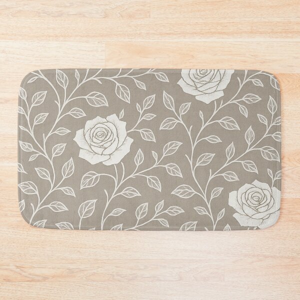 Item preview, Seamless white roses, vines, and leaves pattern designed and sold by optimusprime39.