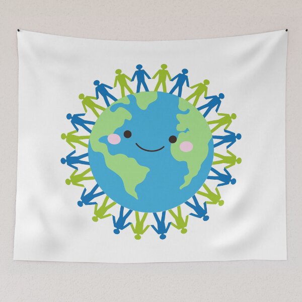 Item preview, Smiling Earth Unity Design Cute World Peace Art designed and sold by FreedomAndLove.