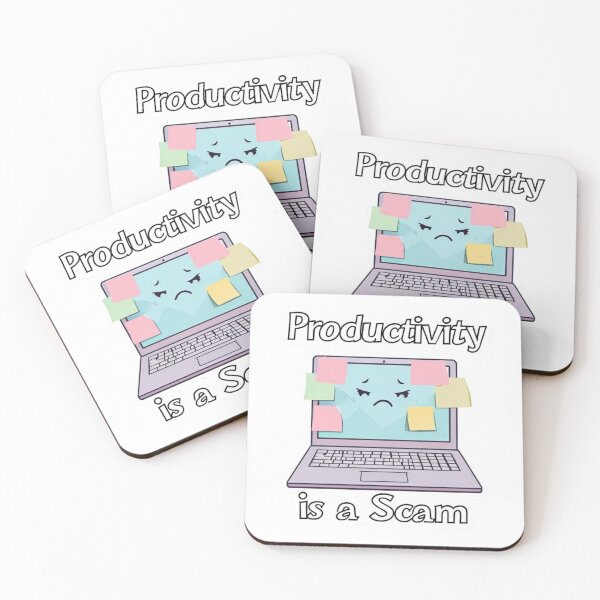 Item preview, Productivity is a Scam – Anti-Hustle Sticker designed and sold by Imaginarium of Chaos falcon88 .
