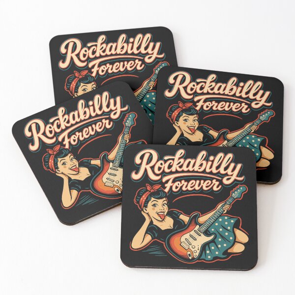 Item preview, Rockabilly forever electric guitar woman 50s gift designed and sold by Pineapple-Tree.