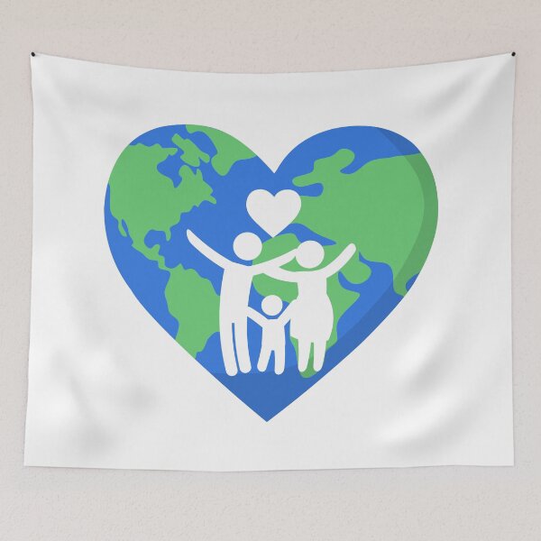 Item preview, Heart Earth Family Love Design Unity and Peace Art designed and sold by FreedomAndLove.