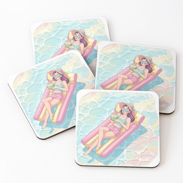 Item preview, Pool Day Relaxing Girl designed and sold by RehanInkDesigns.