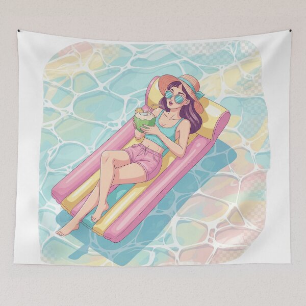 Item preview, Pool Day Relaxing Girl designed and sold by RehanInkDesigns.