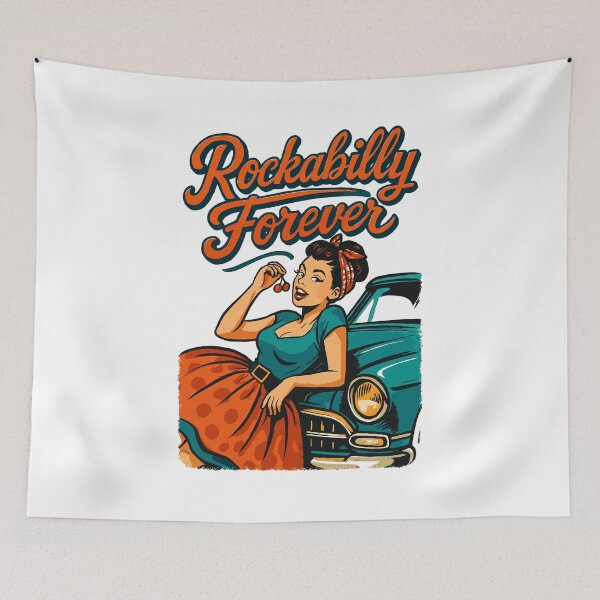 Item preview, Rockabilly forever cherries woman 50s gift designed and sold by Pineapple-Tree.