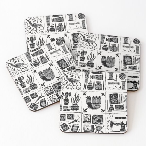 Item preview, Handmade Life – Folk Art Sewing & Crafting Block Print designed and sold by OzdeBayer.