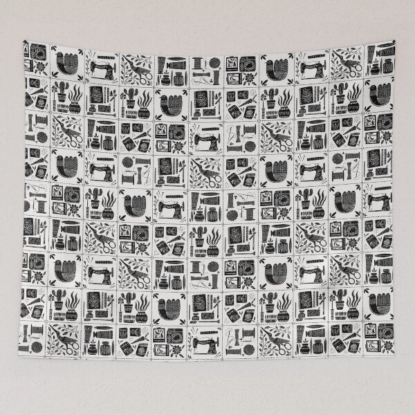Item preview, Handmade Life – Folk Art Sewing & Crafting Block Print designed and sold by OzdeBayer.