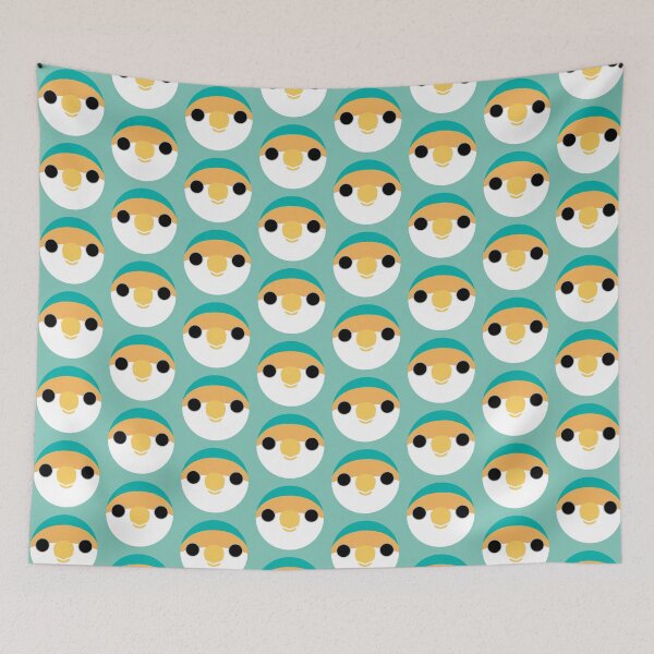 Item preview, The face of a blue peach-faced lovebird designed and sold by INKOYADO.