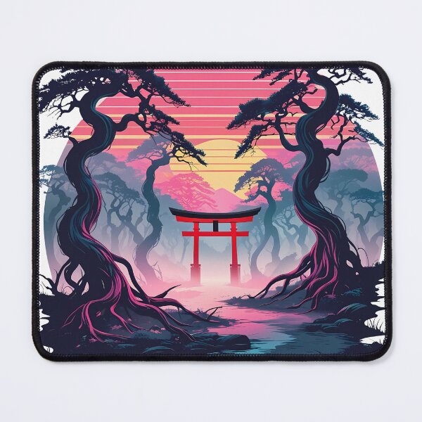 Item preview, Aokigahara Forest – Haunted Japan Art | Retro Mount Fuji Sunset Design designed and sold by LoliDesignShop.
