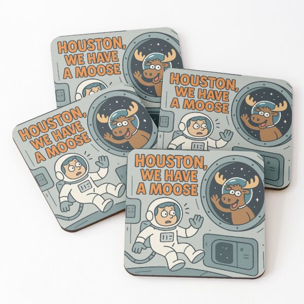 Item preview, Houston, We Have a Moose – Funny Space Cartoon designed and sold by Kathryn Creates.