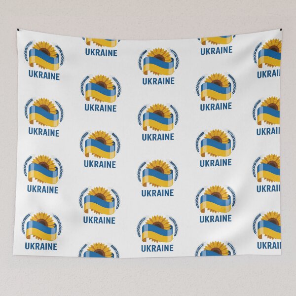 Item preview, Ukraine Emblem: Sunflower, Flag Ribbon & Wheat Isolated on Transparent Background. designed and sold by RGShirtWorks.
