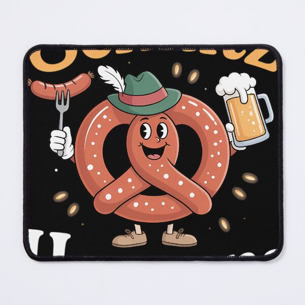 Artikelvorschau, Bayerische Brezel Charakter Schnitz Happens Oktoberfest Wortspiel entworfen und verkauft von blueyeeti.