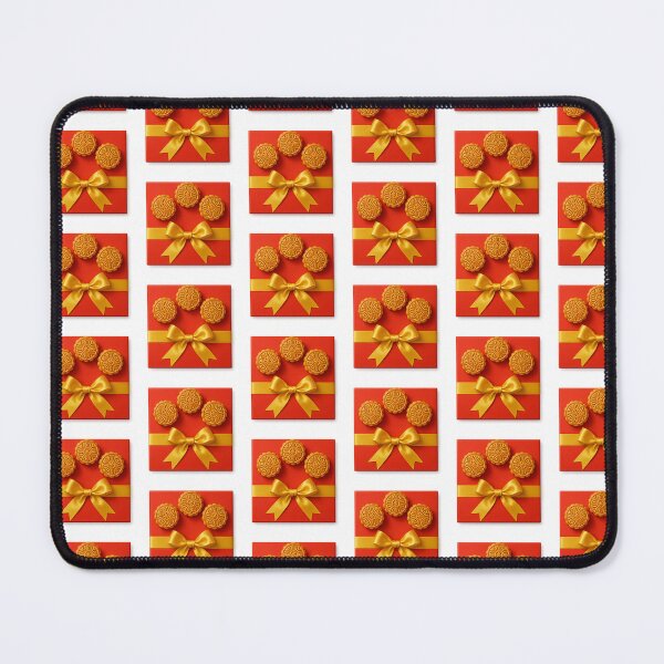 Item preview, Mid autumn festival mooncakes on red gift box with golden ribbon, isolated, AI generated designed and sold by dvoevnore.