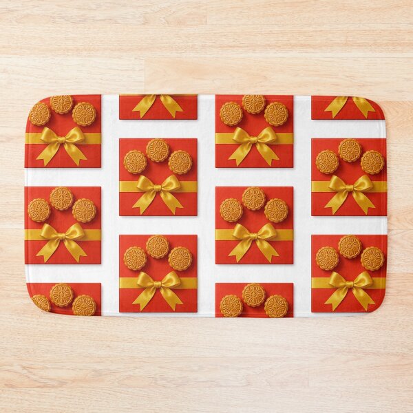 Item preview, Mid autumn festival mooncakes on red gift box with golden ribbon, isolated, AI generated designed and sold by dvoevnore.