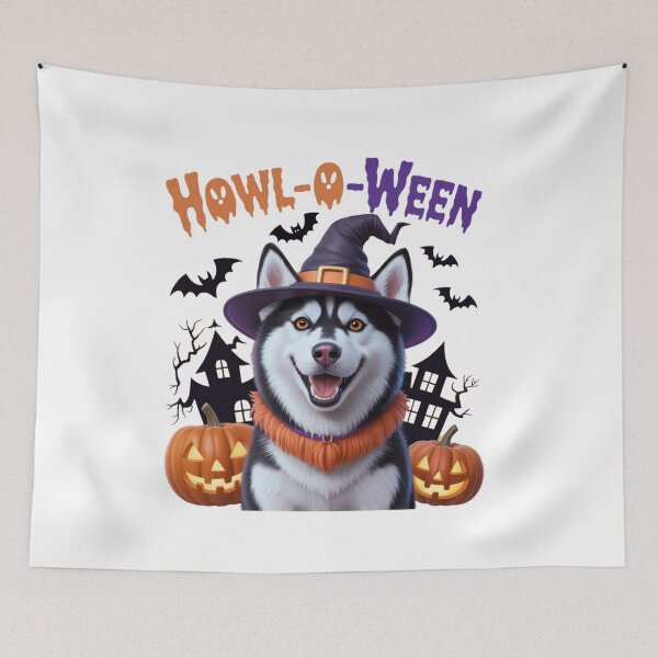 Item preview, Howl-O-Ween – Funny Husky Witch Halloween Dog Design designed and sold by millionair3.