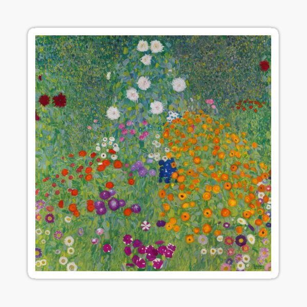 Aperçu de l'œuvre jardin de fleurs de Gustav Klimt créée et vendue par Jimenezzayy.