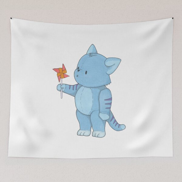 Item preview, Blue kitten with pinwheel designed and sold by Sn1ver.