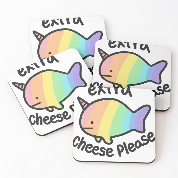 Item preview, Rainbow Narwhal Extra Cheese Please Cute Design designed and sold by haitrieuic96.