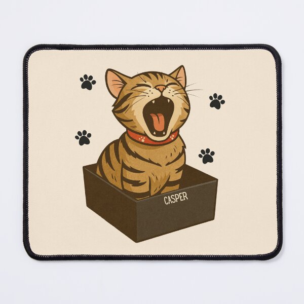 Item preview, Yawning Cat in a Box - Cute Cartoon Tabby Moment designed and sold by ByBryteG.