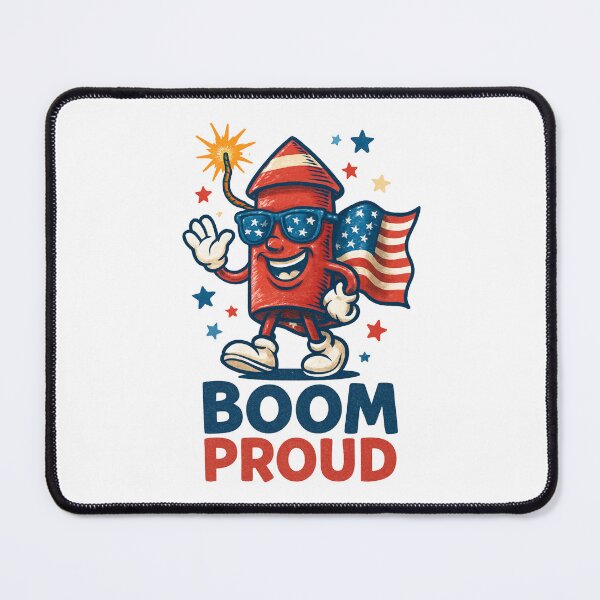 Item preview, Boom Proud – Firecracker Rocket with American Flag designed and sold by Taans-Creation.