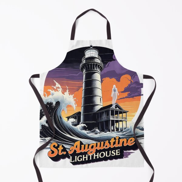 Item preview, St. Augustine Lighthouse – Haunted Ghost Tower Retro Ocean Sunset Art designed and sold by LoliDesignShop.