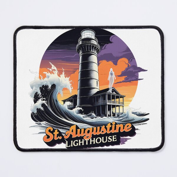 Item preview, St. Augustine Lighthouse – Haunted Ghost Tower Retro Ocean Sunset Art designed and sold by LoliDesignShop.