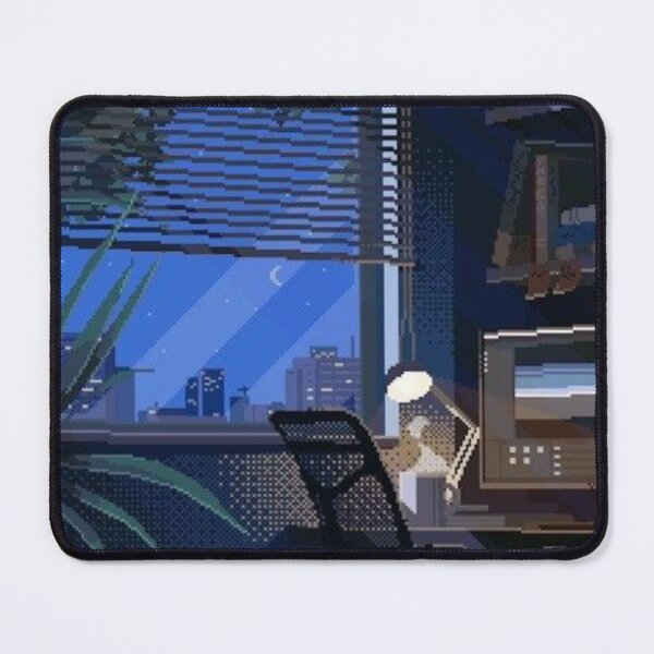 Item preview, Comfy Pixel Art Office Moonlit Night designed and sold by darkskinbender.