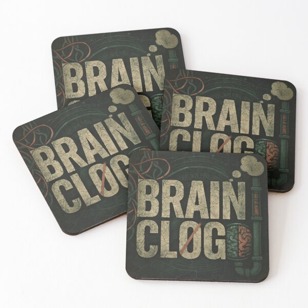 Item preview, BRAIN CLOG – Conceptual Grunge Poster for Overthinking, Burnout & Mental Block designed and sold by Aesthread.